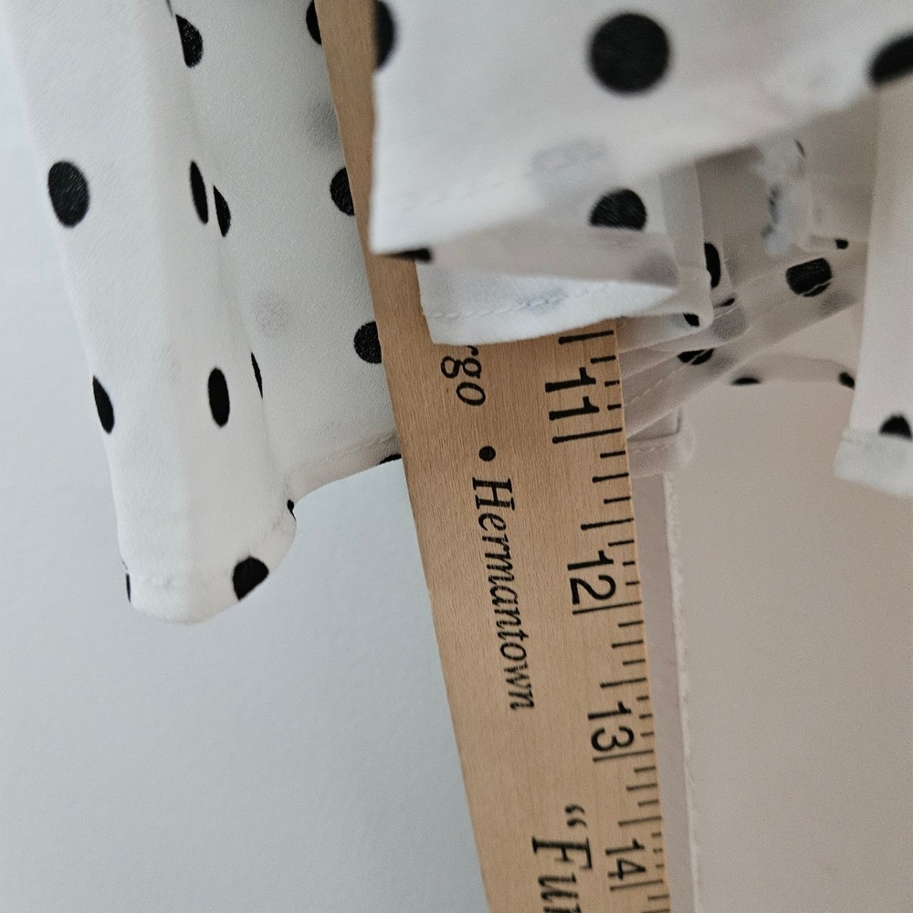 Banana Republic Dress White Polka Dot Pleated Twee 10 Retro Rockabilly - Picture 10 of 12